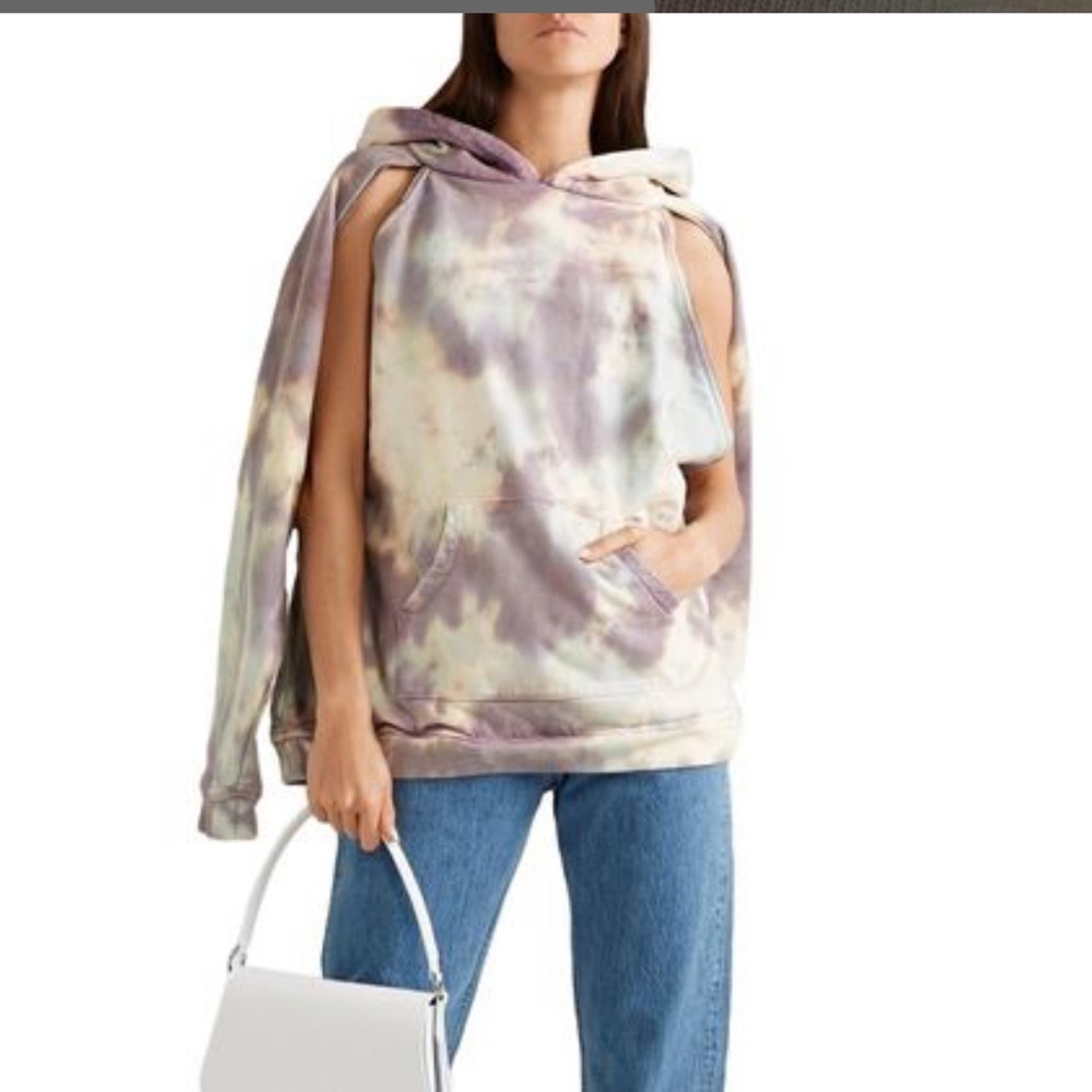 Tre by Natalie Ratabesi Zip Off Purple Sweatshirt Tie Dye Oversize